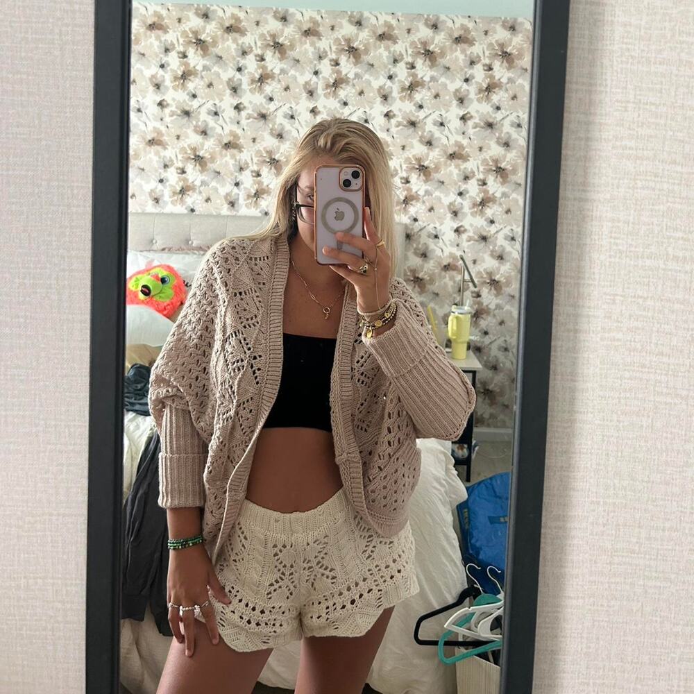 Cream crochet cardigan